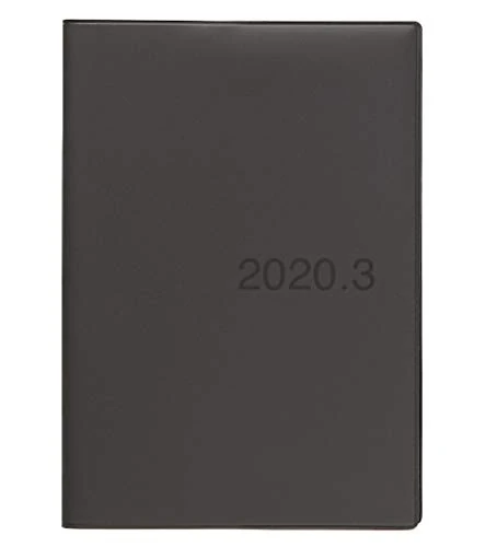 MUJI 2020 Fine Paper Schedule Note Beginning March 2020 A5 Size (5.8 x 8.3 in) Monthly/Weekly Notebook Dark Gray