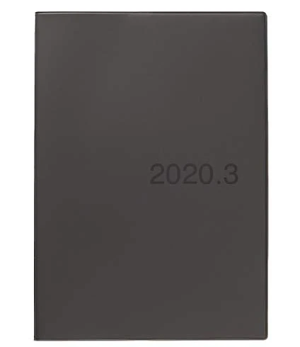 MUJI 2020 Fine Paper Schedule Note Beginning March 2020 B5 Size (6.9 x 9.8 in) Monthly/Weekly Notebook Dark Gray
