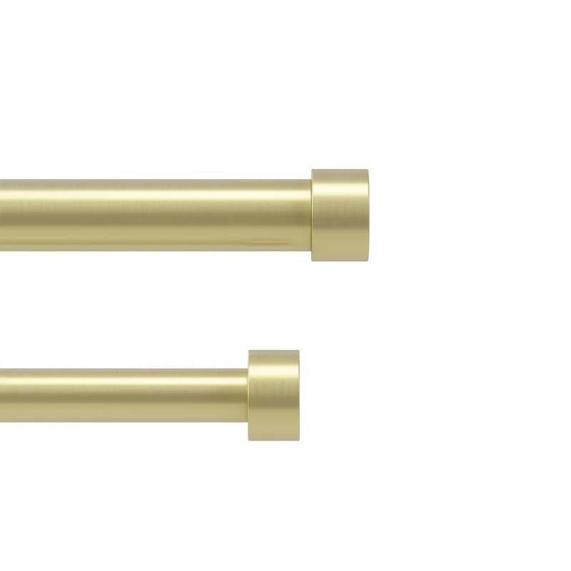 Umbra Cappa Double Curtain Rod, Includes 2 Matching Finials, Brackets & Hardware, 120 to 180-Inch, Gold