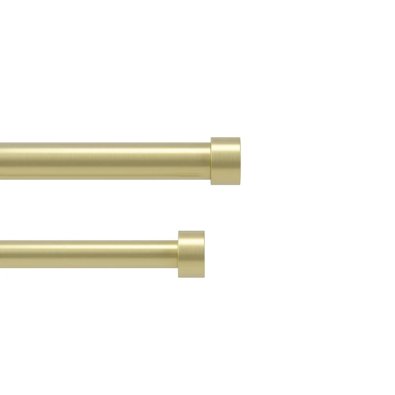 Umbra Cappa Double Curtain Rod, Includes 2 Matching Finials, Brackets & Hardware, 36 to 66-Inch, Gold