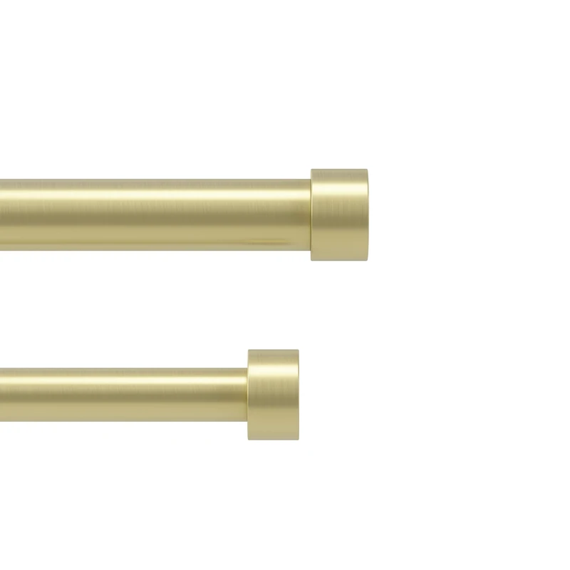 Umbra Cappa Double Curtain Rod, Includes 2 Matching Finials, Brackets & Hardware, 66 to 120-Inch, Gold