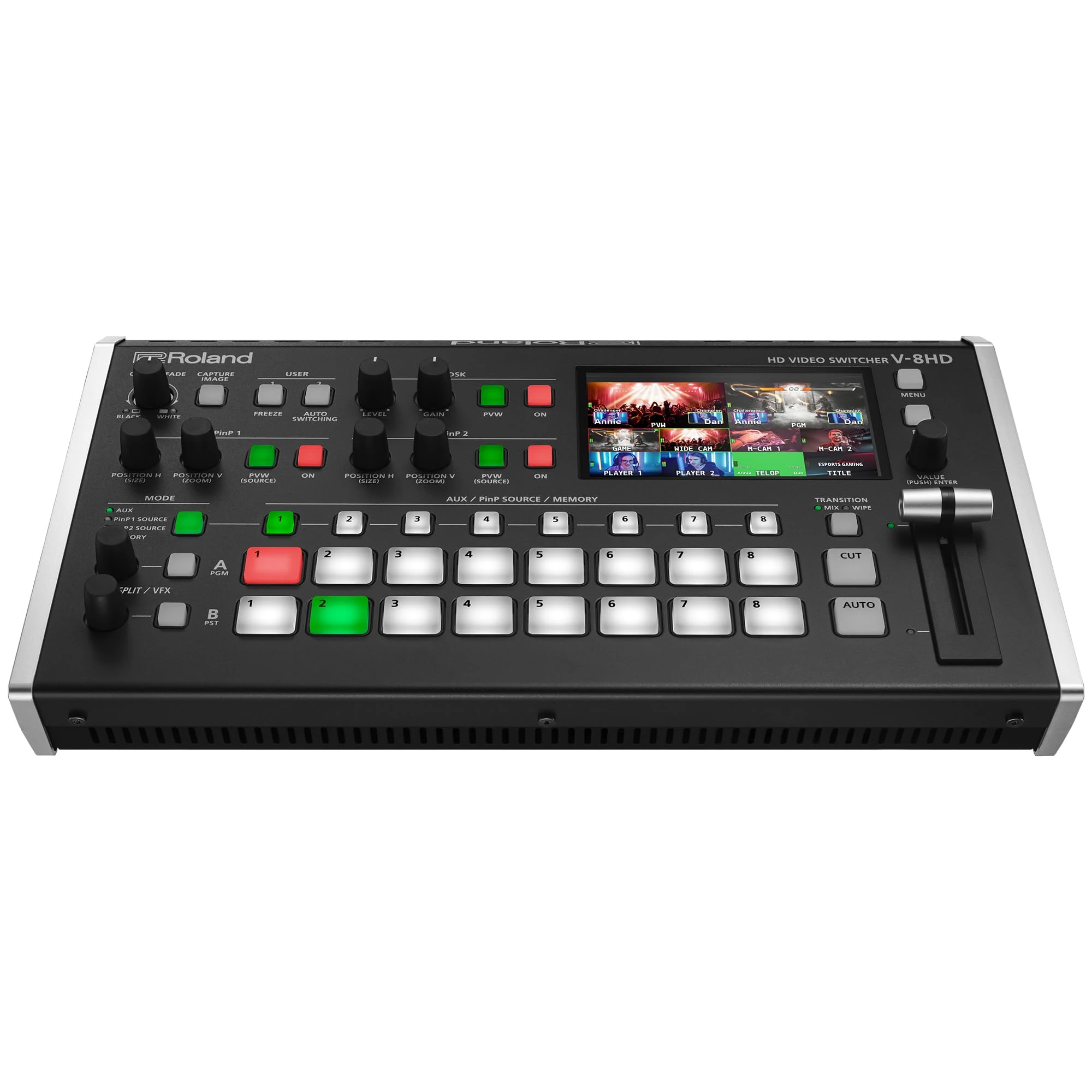 Roland V-8HD | HD Video Switcher for Live Events, Streaming & Corporate Presentations | Mix 8 HDMI Sources | 5-Layer Effects & Keying Engine | Built-In Multi-Viewer Display | Professional Toolset