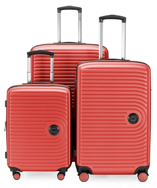 Hauptstadtkoffer Mitte - Set of 3 Suitcases - Hand Luggage Suitcase 55 cm, Medium Suitcase 68 cm + Large Travel Suitcase 77 cm, Hard Shell ABS, TSA, Coral