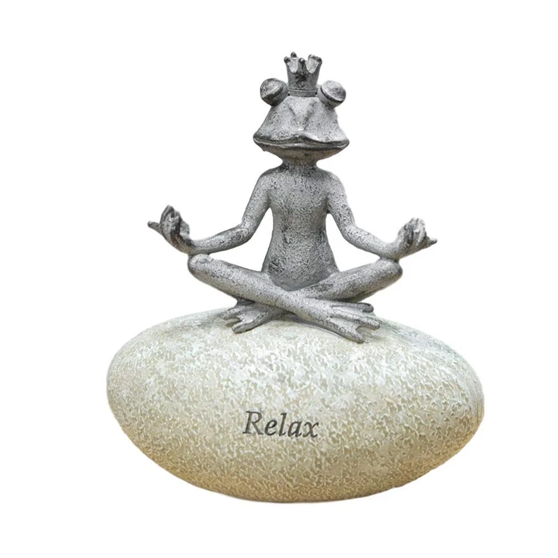 Widdop and Co Country Living Frog on Stone Garden Ornament Statue Figurine - 3 Designs available - 15.5cm (Relax)