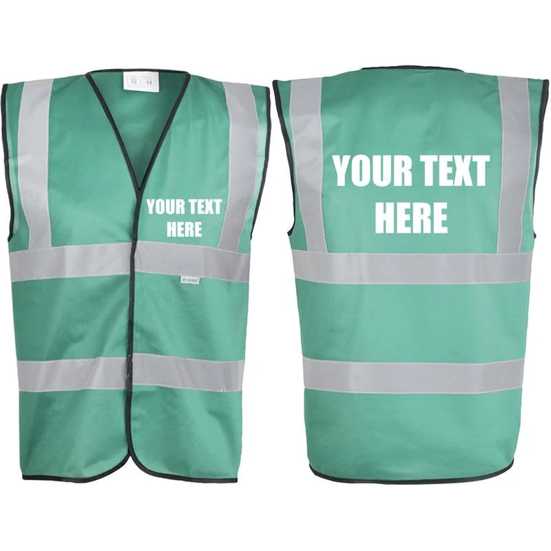 Hi Vis Vests - Personalised Hi Vis Vest Made of Durable Polyester- High Vis Vests with Reflective Vinyl Banding for Safety - Green High Visibility Vest by Brook Hi Vis, Medium 36-38”