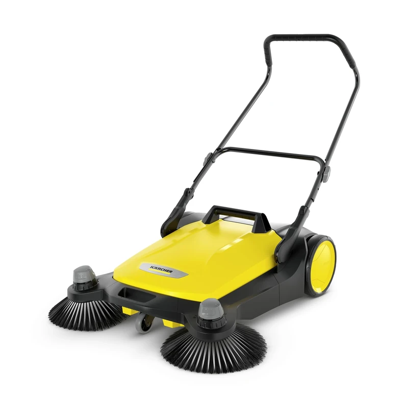 Kärcher S 6 1.766-460.0, (Max. Area Capacity: 3000 m²/h, Side Brush, 38 l, Working Width: 860 mm, Ergonomic Push bar, self-Standing Sweeping Container), Yellow