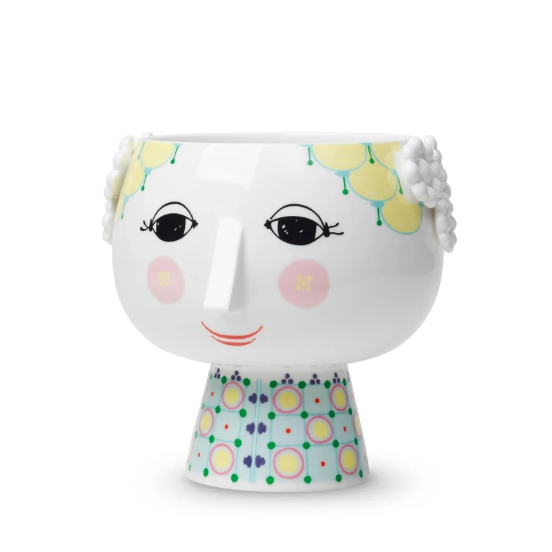 Bjørn Wiinblad Planter with Base Diameter 15.5 cm EVA Playful Details for Flowers Yellow