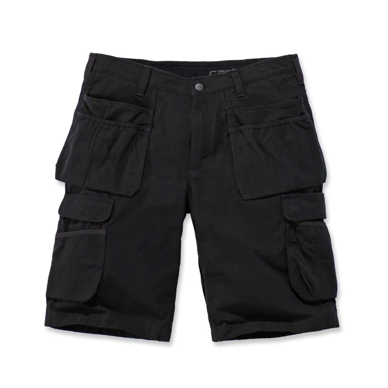 Carhartt Men's Rugged Flex® Relaxed Fit Ripstop Cargo Multi Pkt Work Short, Black, W36