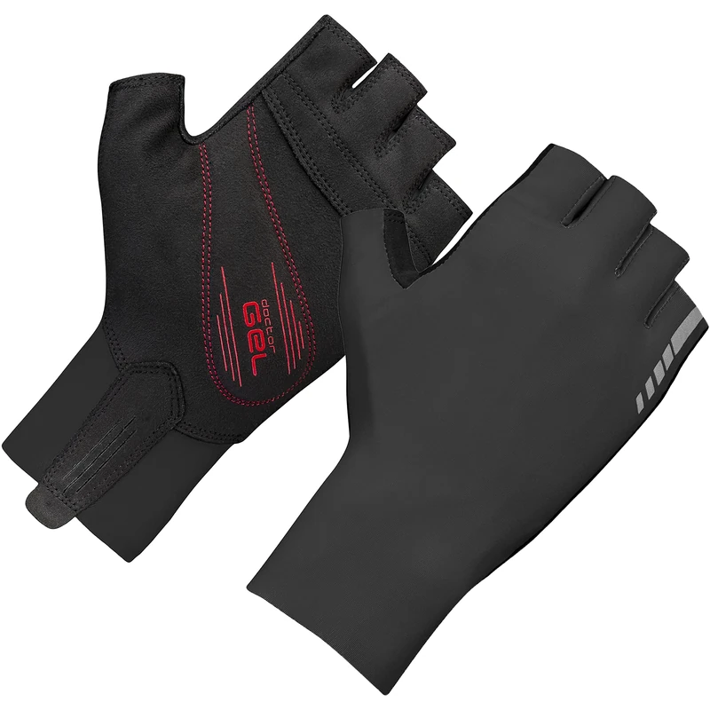 GripGrab Aero TT Professional Cycling Race Gloves - Aerodynamic Short Finger Fingerless Padded - Road-Bike, MTB, CX, Time-Trial,Black,XXL