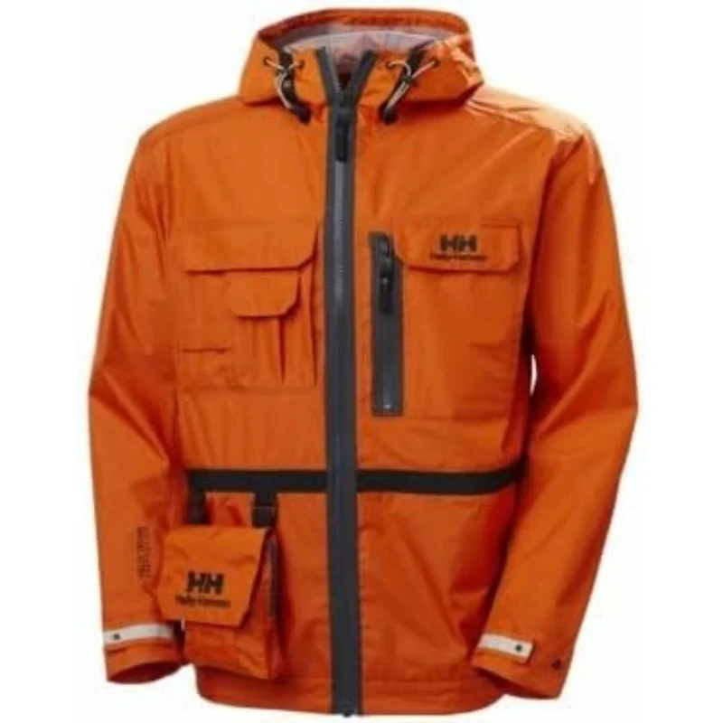 Helly Hansen Heritage Unisex Rain Jacket, unisex_adult, Unisex Rain Jacket, 53472, Bright orange, S