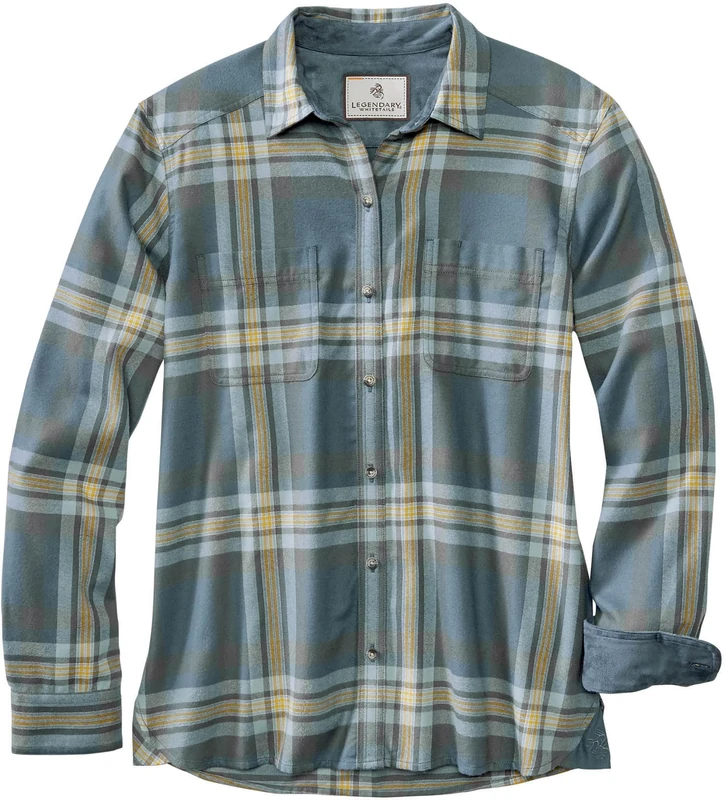 Legendary Whitetails Women's Standard Legendary Flannel Shirt Comfort Fit, Pacific Harbor Plaid, X-Small