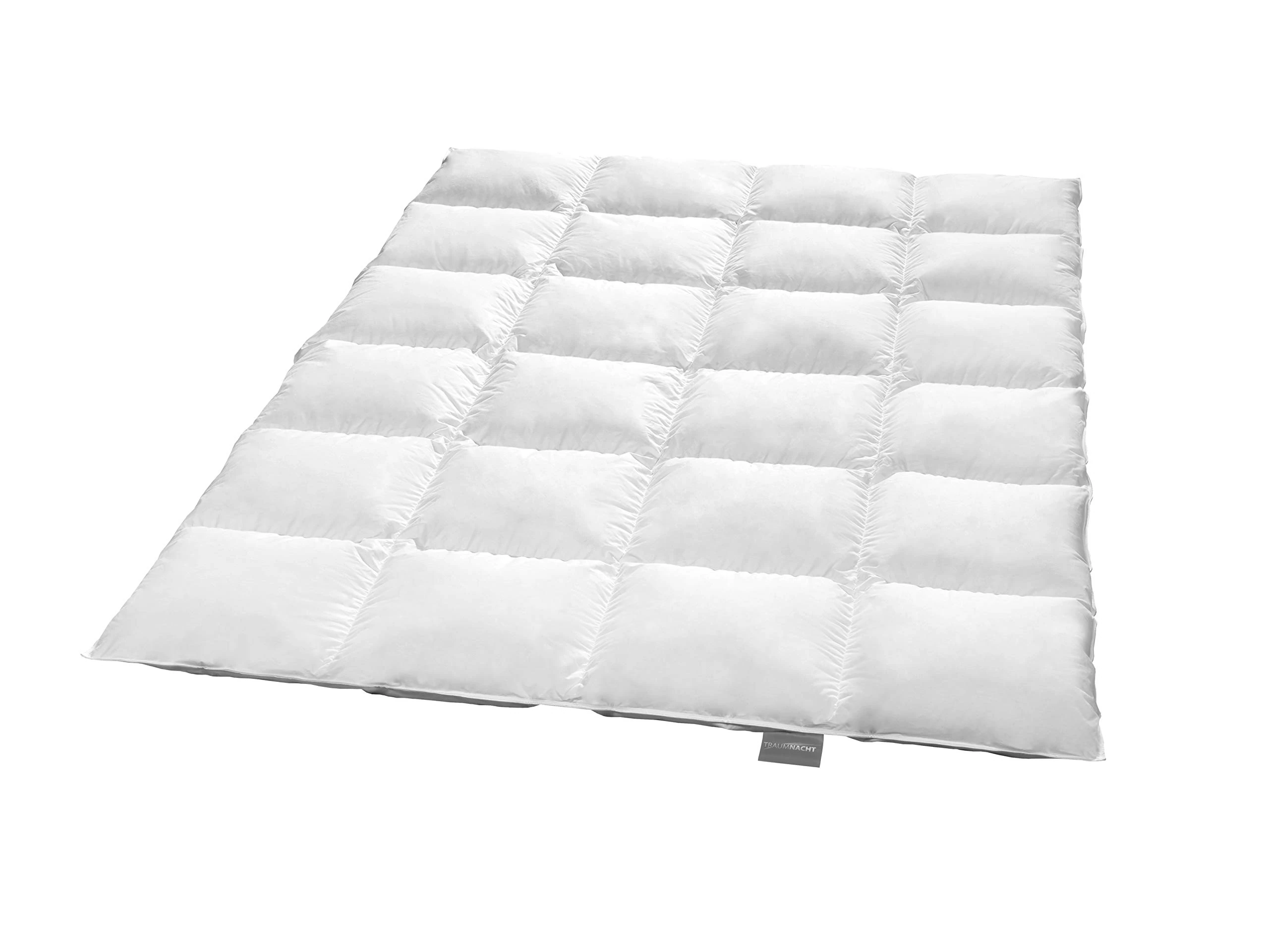 Traumnacht Exclusive warm down duvet with white down (90%) and feathers (10%), DIN EN 12934, 220 x 240 cm, down pass and Öko-Tex certified, produced according to German quality standards