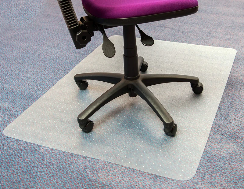 Office Hippo Low Pile Carpet Protector Chair Mat, PVC, 90 x 120 cm,OHCMAT2 - Image 1