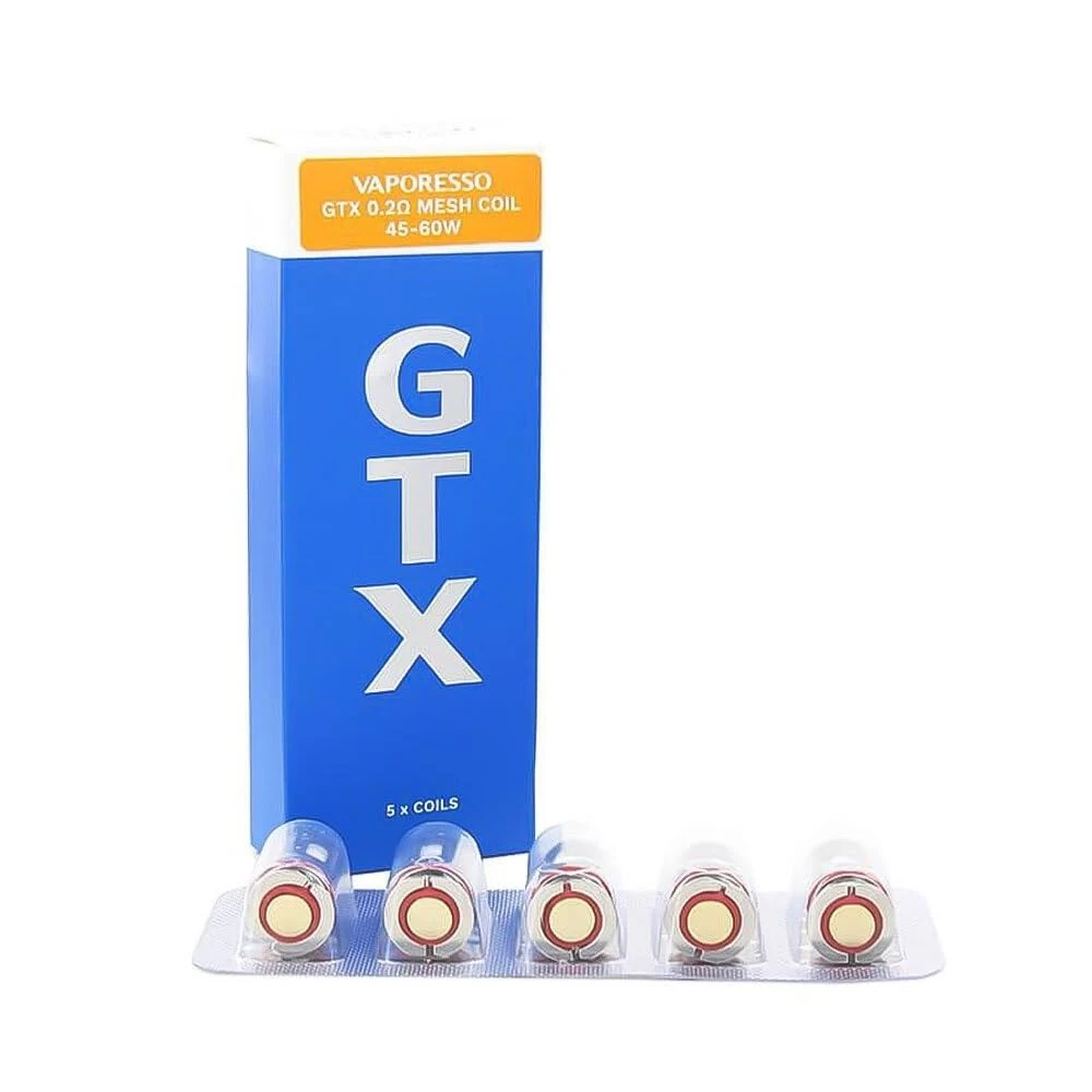 Vaporesso GTX Replacement Coils, 0.2ohm, Mesh, Sub-Ohm Coil for Enhanced Flavour and Vapour, Compatible for Luxe XR Max, Luxe X Pro Kit, Vaporesso Vaping Coils, Pack of 5, No Nicotine