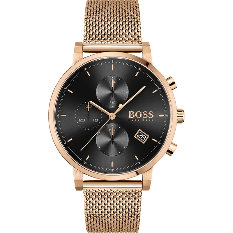 BOSS Hugo Men's Chronograph Watch - 1513808 Gold Mesh Strap