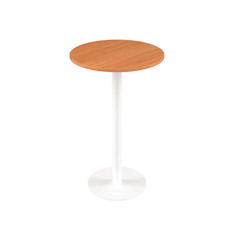 Office Hippo Circular Bar Table, Sturdy & Robust High Office Table, Stylish Work Table For Home Office, Ideal For Reception Area & Breakout Room, High Table Desk, 5 Year Guarantee - Beech / White