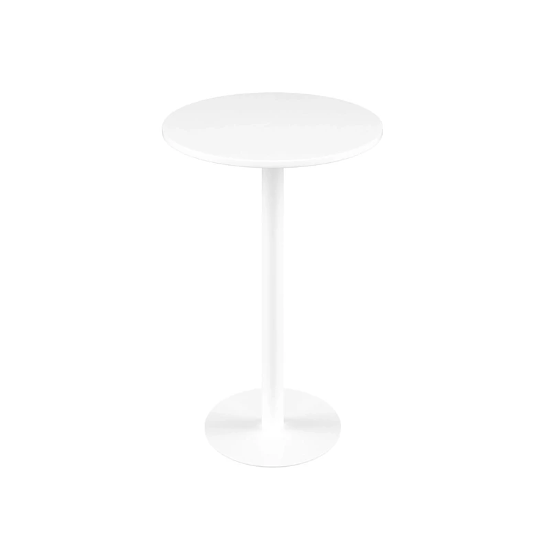 Office Hippo Circular Bar Table, Sturdy & Robust High Office Table, Stylish Work Table For Home Office, Ideal For Reception Area & Breakout Room, High Table Desk, 5 Year Guarantee - White / White