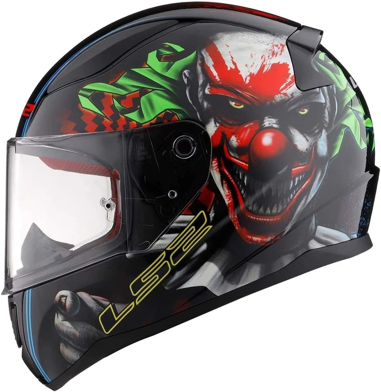 Full Face Motorbike Crash Rider Biker Sports Motorcycle Helmet LS2 FF353 RAPID HAPPY DREAMS GLOW-IN-THE-DARK SCARY CLOWN (XS)