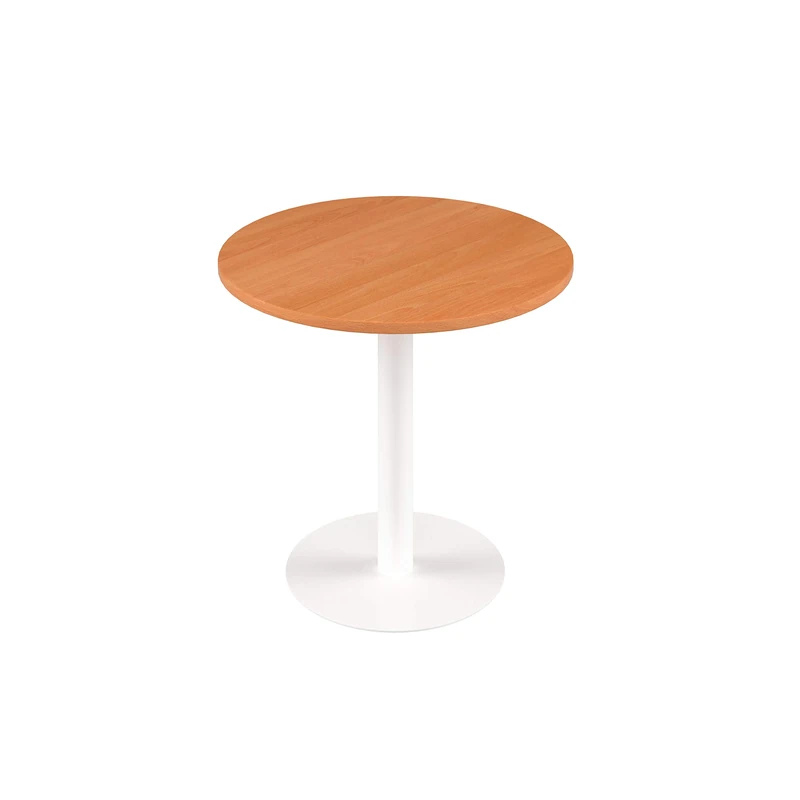Office Hippo Circular Office Table, Sturdy & Robust Mid-Height Table Desk, Circular Work Table For Home Office, Versatile Desk Table For Canteen, Reception Area, 5 Year Guarantee - Beech / White