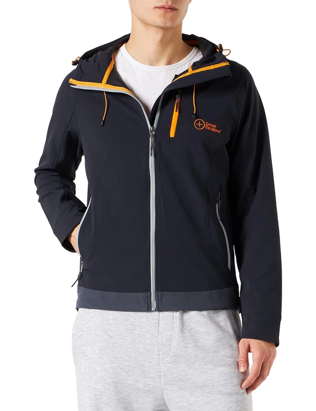 Great Escapes Men's Lanin Jacket, Vulcan/Vulcan/Sky Blue, S