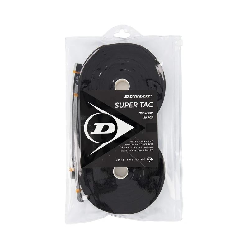 DUNLOP Super Tac Tennis Overgrip Black 30 Pieces