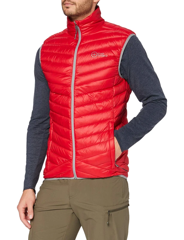 Great Escapes Men's Amak Down Vest, red, M - Image 1