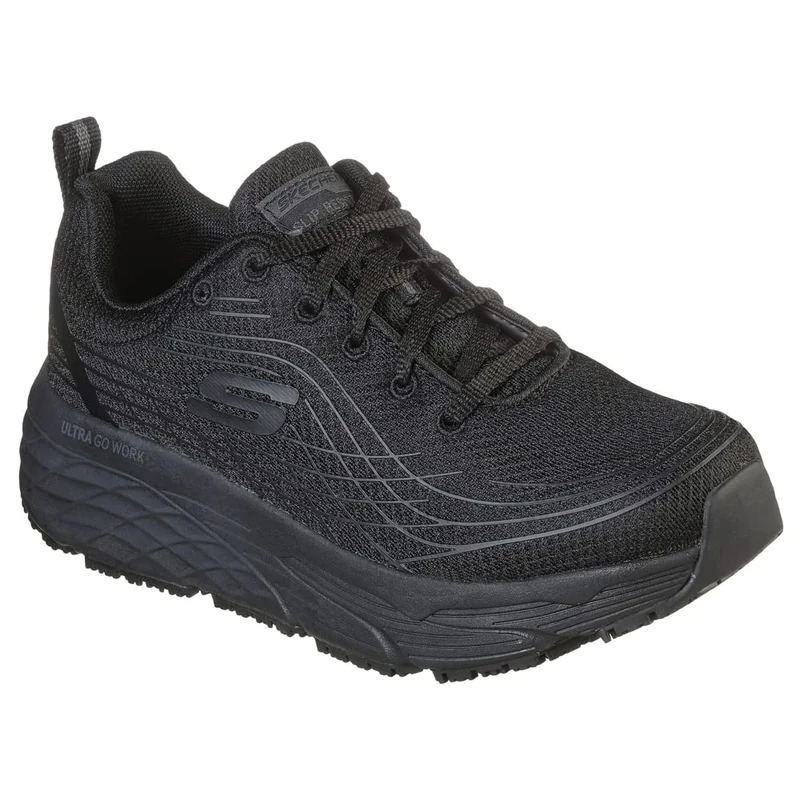 Skechers - Women's Elite Sr Shoe, 37 Wide EU, Black, Black, 4 UK