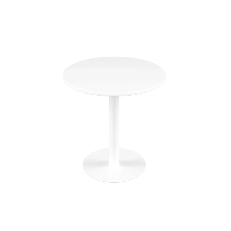 Office Hippo Circular Office Table, Sturdy & Robust Mid-Height Table Desk, Circular Work Table For Home Office, Versatile Desk Table For Canteen, Reception Area, 5 Year Guarantee - White / White