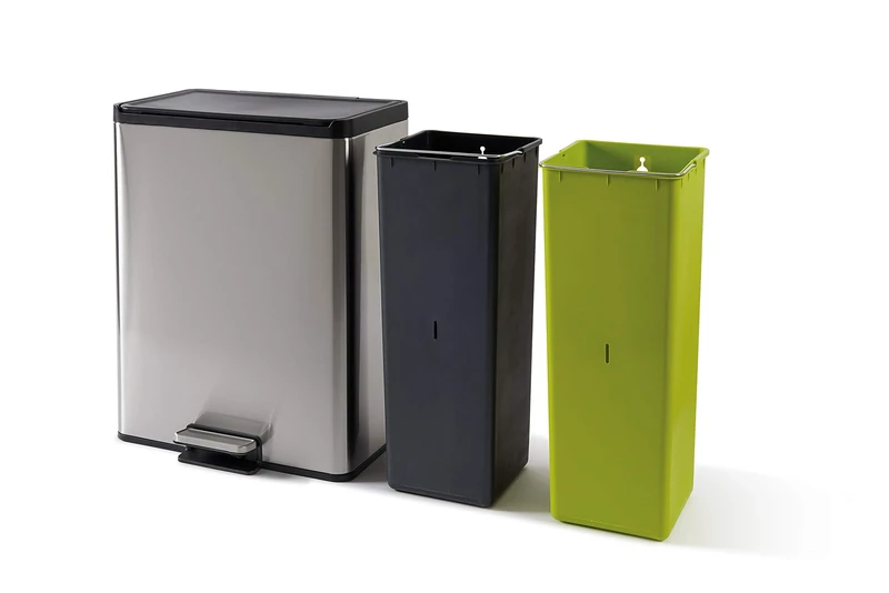 Perfect Recycling Bin - 20+20 Lt - Satin Stainless Steel - 6000 Gr - Image 1