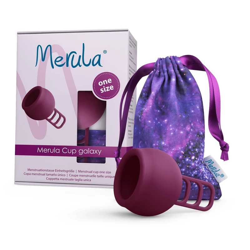 Merula Cup Galaxy (Violet) - One Size Menstrual Cup Made of Medical Silicone, 10 g