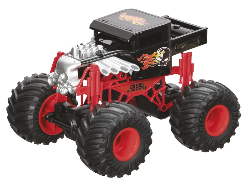 mondo Motors - Hot Wheels Monster Trucks BONE SHAKER - Battery Pack Kit Included - Remote Control Car for Children - Red/Black - 63648