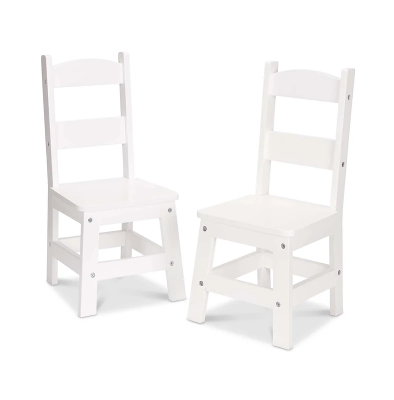 Melissa & Doug Furniture Two Wooden Chairs - White, 40220