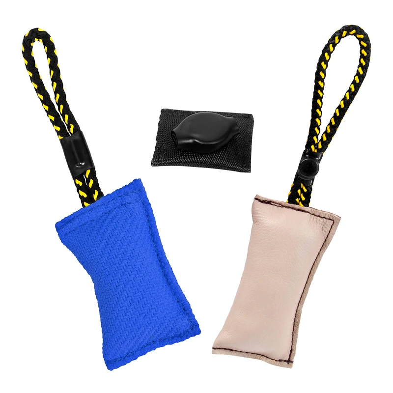 DINGO GEAR WWW.DINGOGEAR.COM 1977 Magnetic Set for the Dog Training: Encased Magnet, Blue Nylcot Bite Tug & Genuine Leather Bite Tug