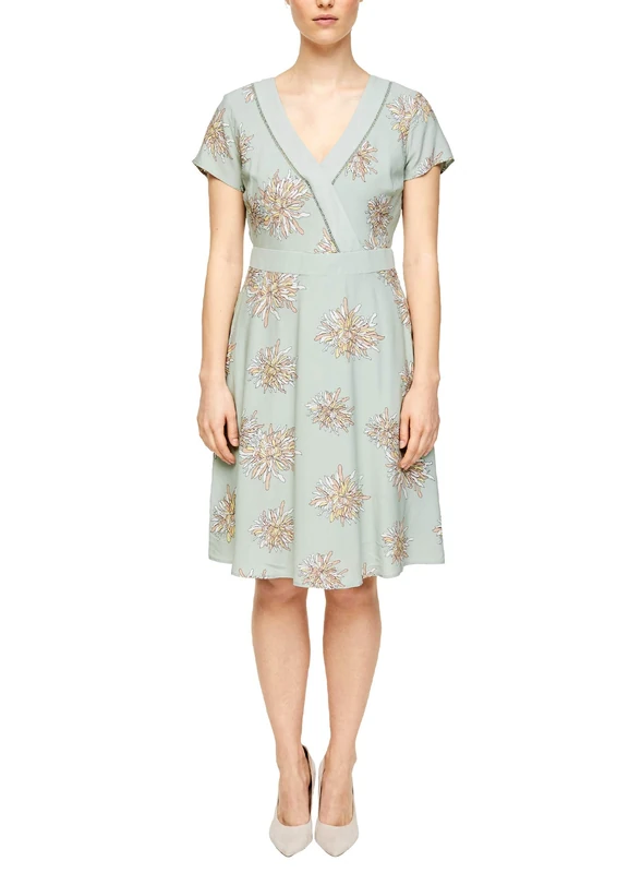 s.Oliver BLACK LABEL Women's Kleid Dress, A Flowers Print, 40