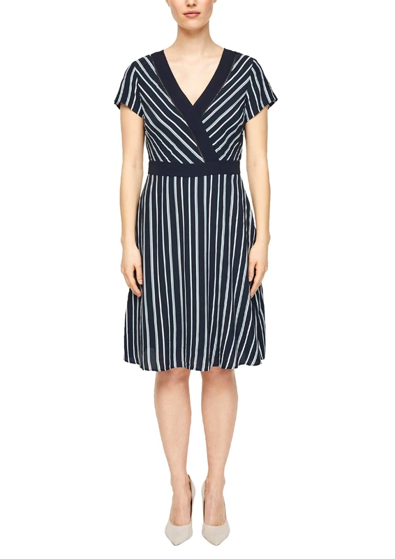 s.Oliver BLACK LABEL Women's Kleid Dress, 59g4 Fine Stripes Print, 44