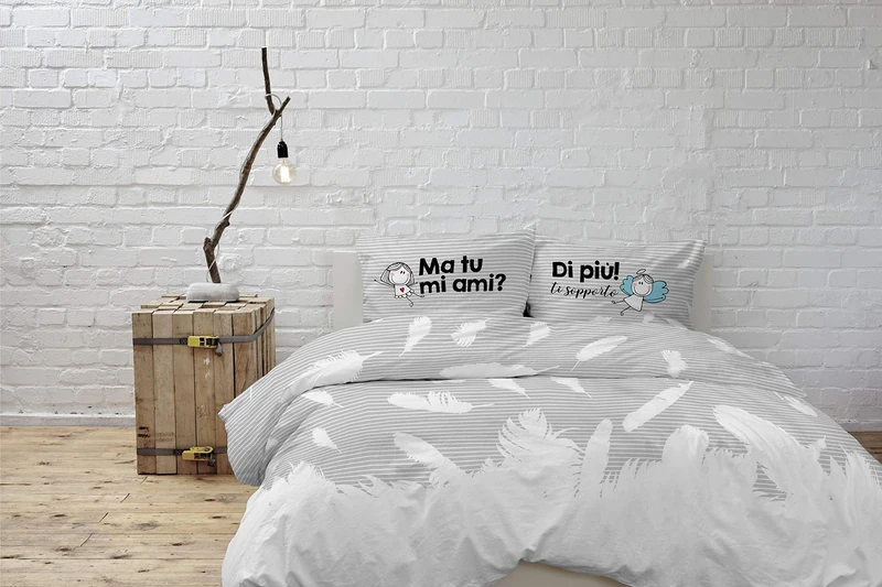 Italian Bed Linen Duvet Cover Set with Digital Print, Shine 16, 2 Places