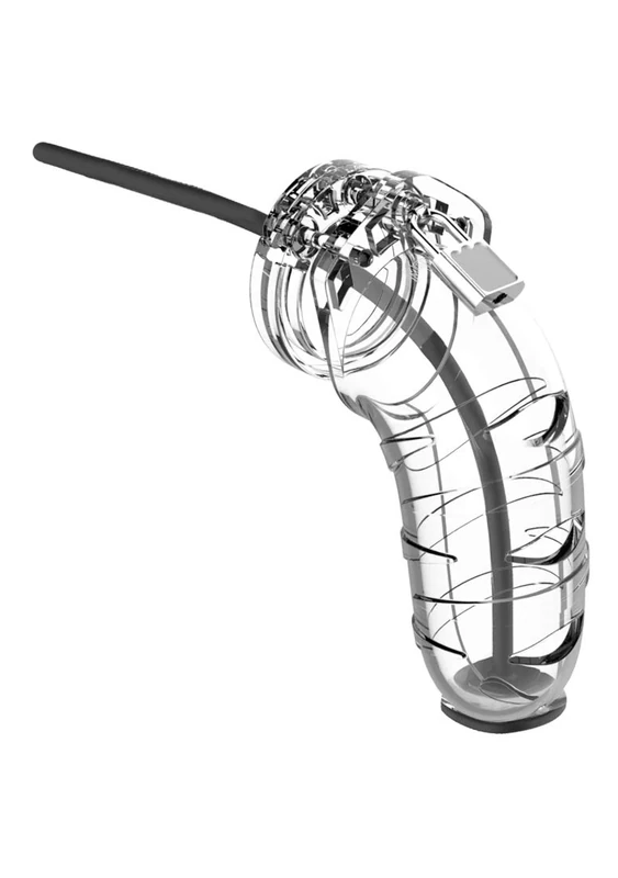 SHOTS Model 17 - Chastity - 5.5" - Cage with Silicone Urethal Sounding, MCG017TRA