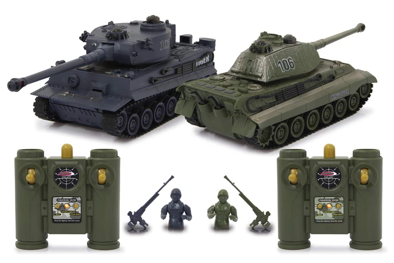 JAMARA 403635 – Tank Tiger Battle Set 2.4 GHz – Battle Mode with Simulated Damage Indicator (Drive Failure, Fighting and Driving Incapability), Extremely Manoeuvrable, Gun Fire, Machine Gun Fire