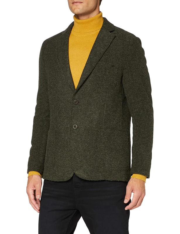 camel active Men's 4431854+6139 Business Casual Blazer, Olive, 50