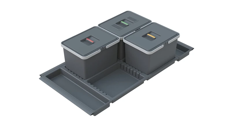 Elletipi Metropolis PTC22 10050 7F C97 PPV Differentiated Drawer Bin, Grey, 91 x 46 x 22 cm, Medium
