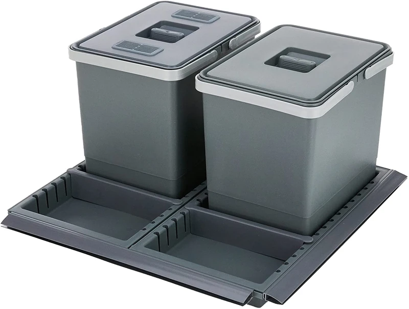 Elletipi Metropolis Basket Rubbish Bin - Grey, Medium