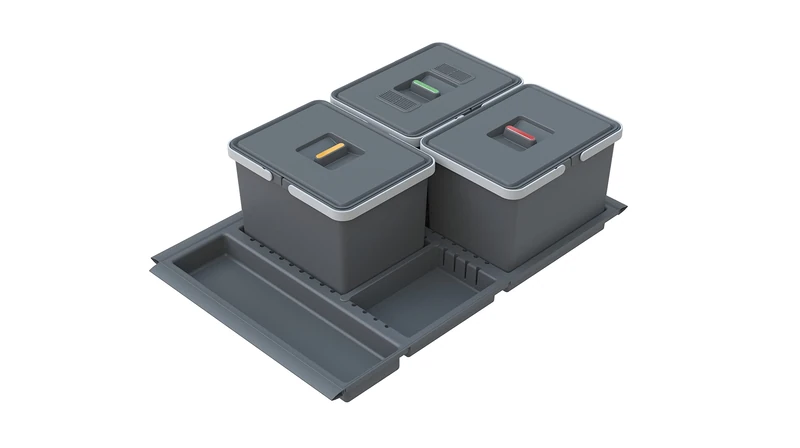 Elletipi Metropolis Basket Rubbish Bin - Grey, Medium