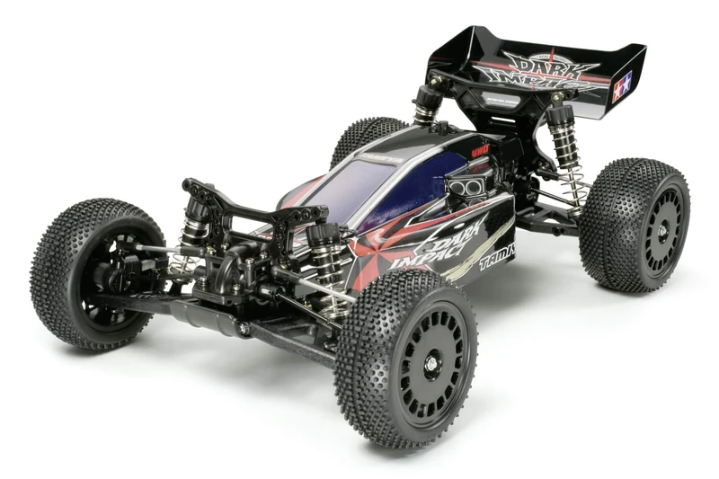 TAMIYA 300158370 1:10 Dark Impact 4WD Buggy DF-03, Remote Controlled Car, RC Vehicle, Model Building, Kit for Assembly, Hobby, Crafts