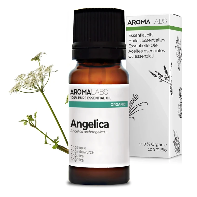 BIO - Angelica Essential Oil - 10mL - 100% Pure, Natural, Chemotyped and AB Certified - AROMA LABS (French Brand)