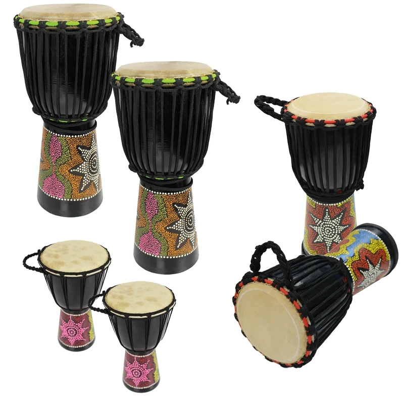 A-Star Djembe African Drums - 6 Player Set