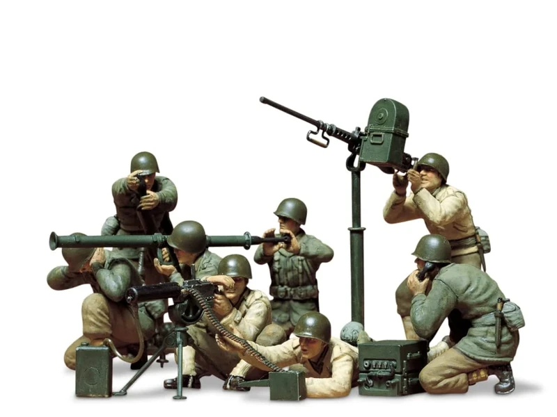 Tamiya 300135086 1:35 US MG/Mortar Squad Figure Set - 8 Unpainted Models