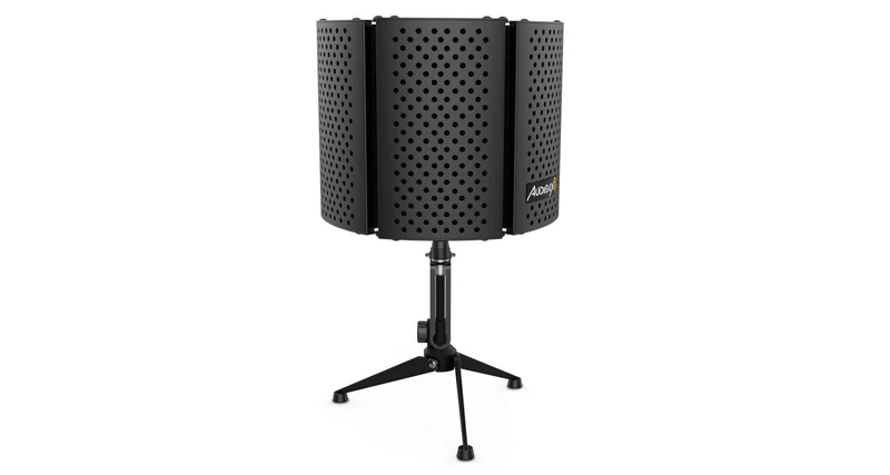 Audibax MST-10 - Microphone Isolation Shield - Sound Absorbing Foam Display - Foldable Shield for Recording Equipment - Tripod Included - Microphone Noise Isolation
