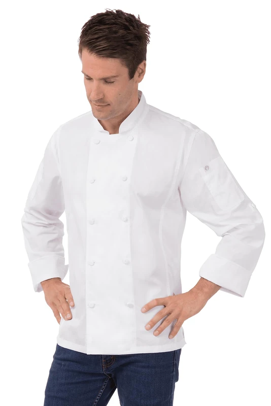 Chef Works Men's Bowden Chef Coat Jacket, White, X-Small