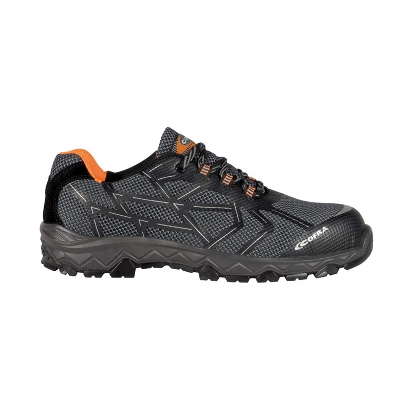 COFRA TN000-000.W43 CYCLETTE BLACK Safety Shoes, S1 P SRC, Grey/Black/Orange Fluorescent, Size 9