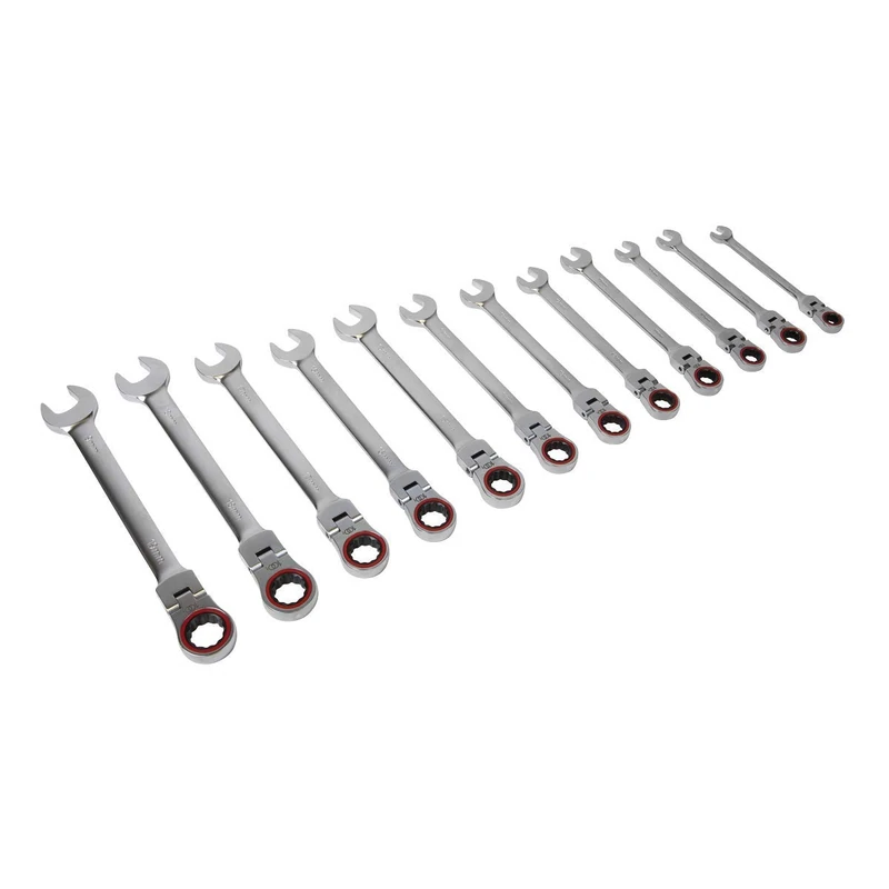 Sealey AK63942 12pc Flexi-Head Ratchet Combination Spanner Set